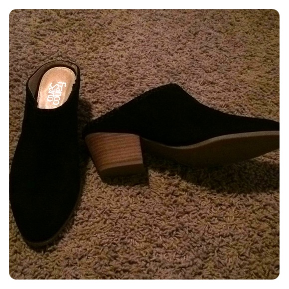 franco sarto suede mules